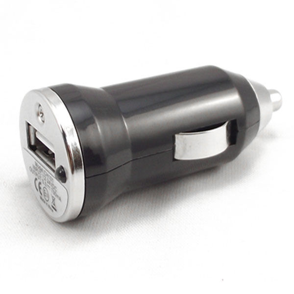A USB charger with a LED, that can be plugged to a cigar socket to check if there is power Car charger front
